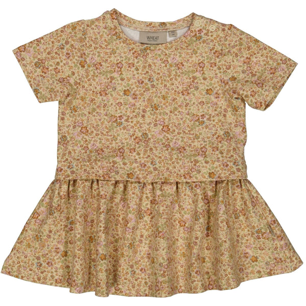 Dress Adea Barely Beige Small Flowers - Wheat Kids Clothing