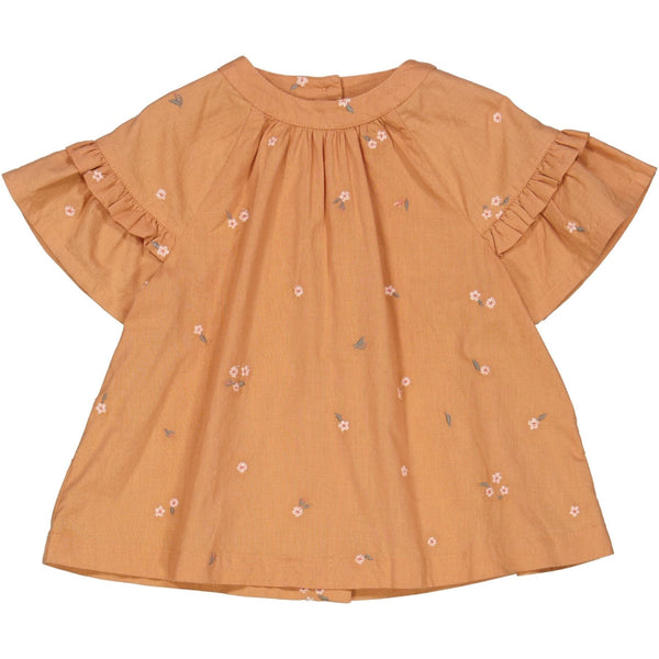 Dress Sif Embroidery Flowers - Wheat Kids Clothing