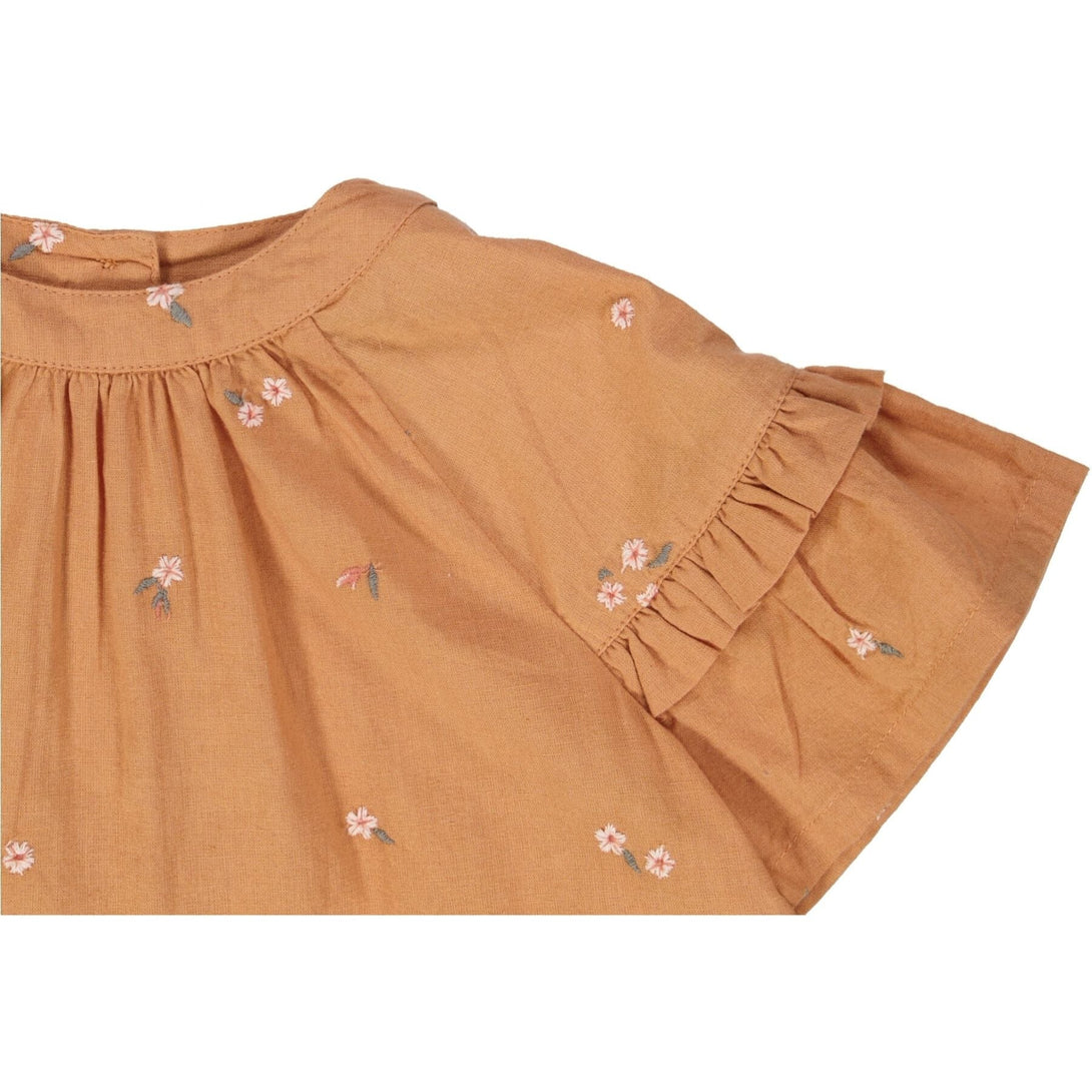 Dress Sif Embroidery Flowers - Wheat Kids Clothing