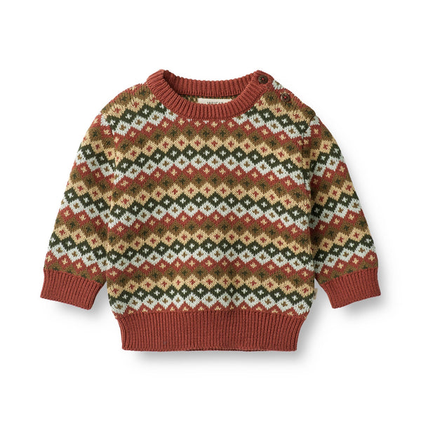 Jacquard Pullover Elias - Wheat Kids Clothing