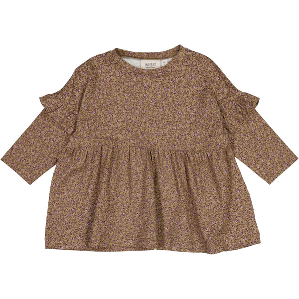 Jersey Dress Lilja Hazel Flowers - Wheat Kids Clothing