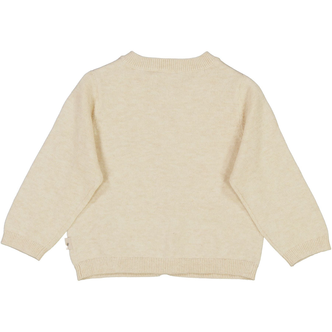 Knit Cardigan Suzy Embroidery Cloud Melange - Wheat Kids Clothing