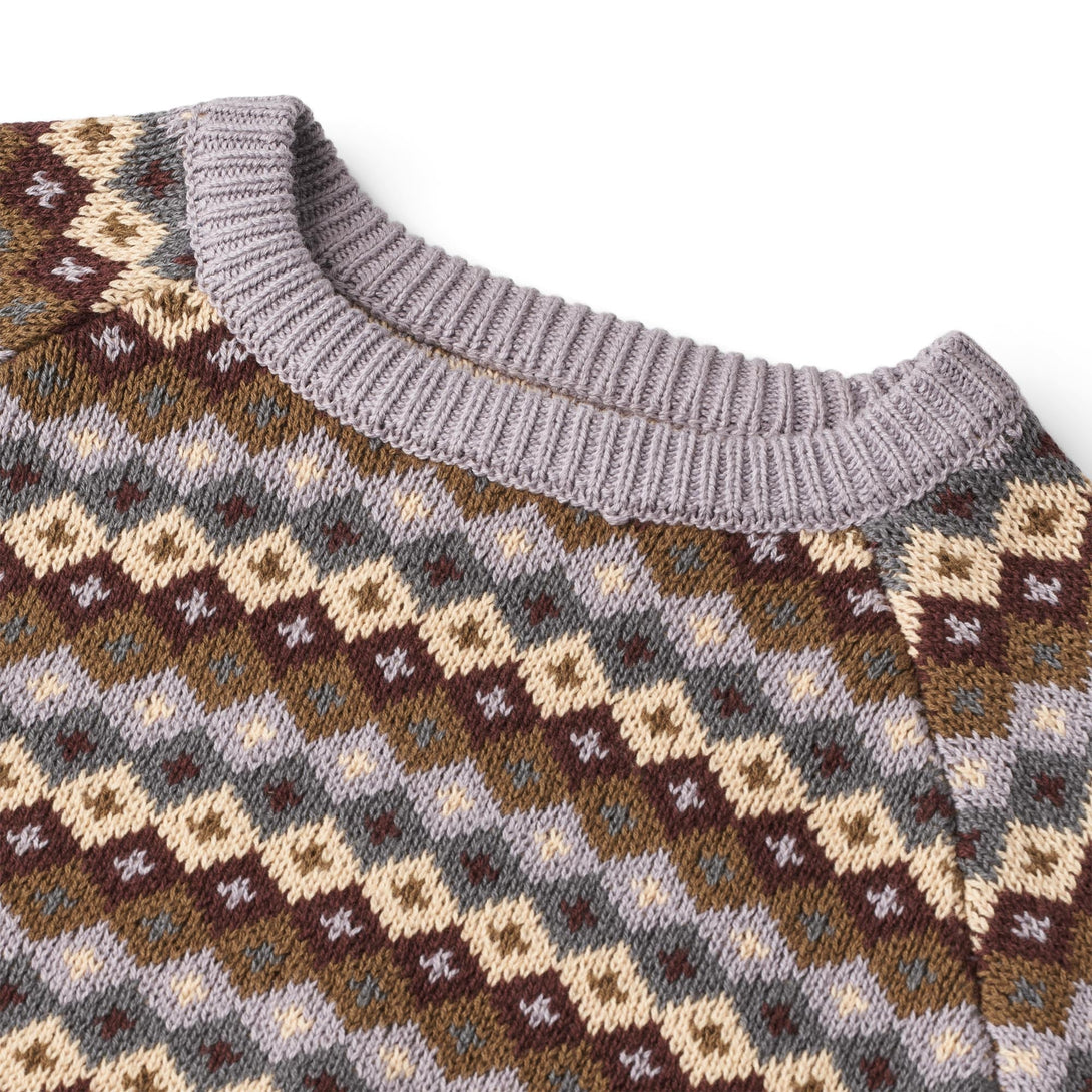 Knit Pullover Mimi Jacquard - Wheat Kids Clothing