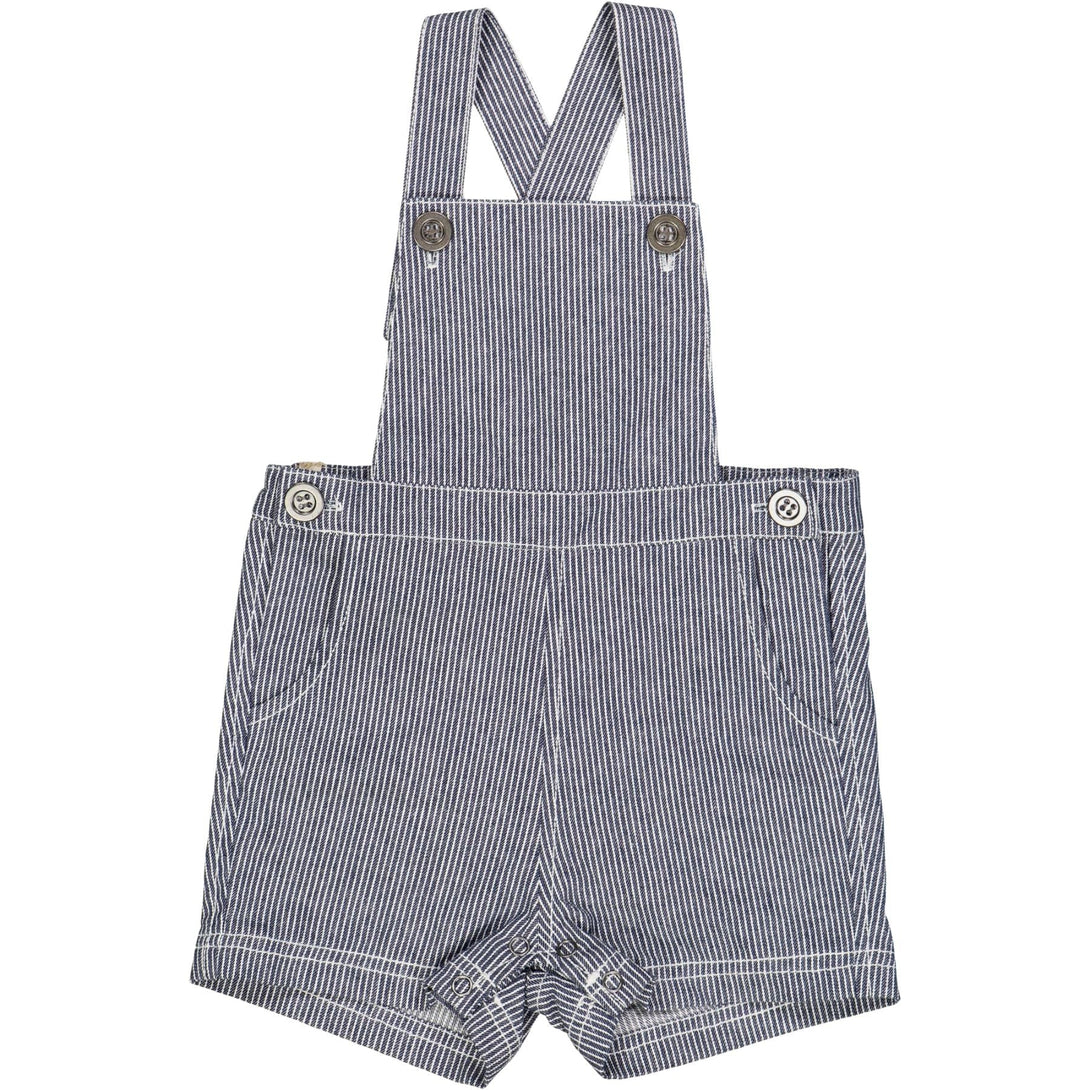 Overall Erik Navy Denim Stripe - Wheat Kids Clothing