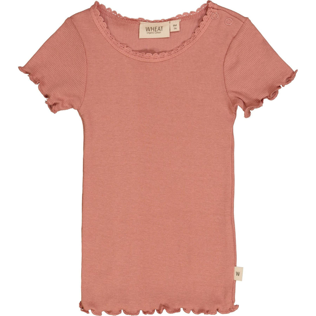 Wheat Baby SALE Rib T-Shirt Lace SS Old Rose