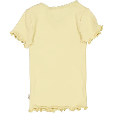 Rib T-Shirt Lace SS Yellow Dream - Wheat Kids Clothing