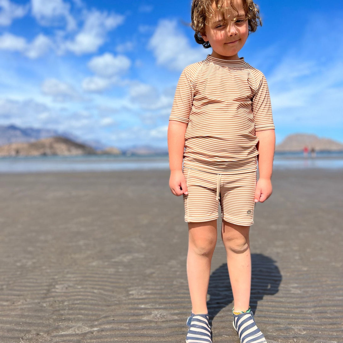 Swim Shorts Ulrik Golden Stripe - Wheat Kids Clothing