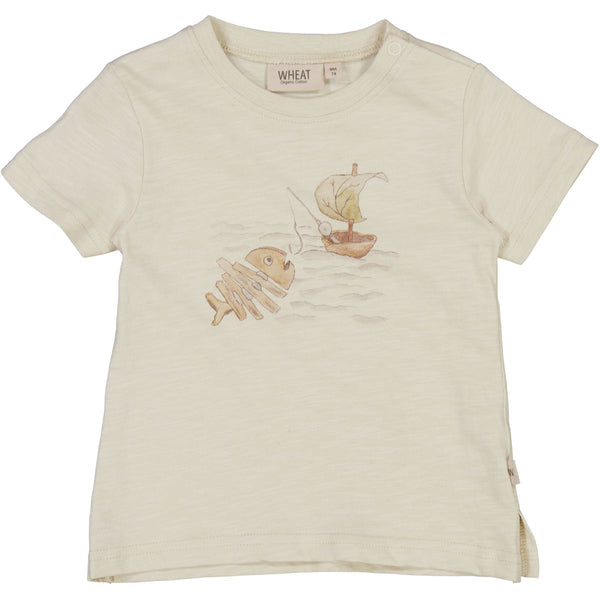 T-Shirt Fishing Chalk - Wheat Kids Clothing